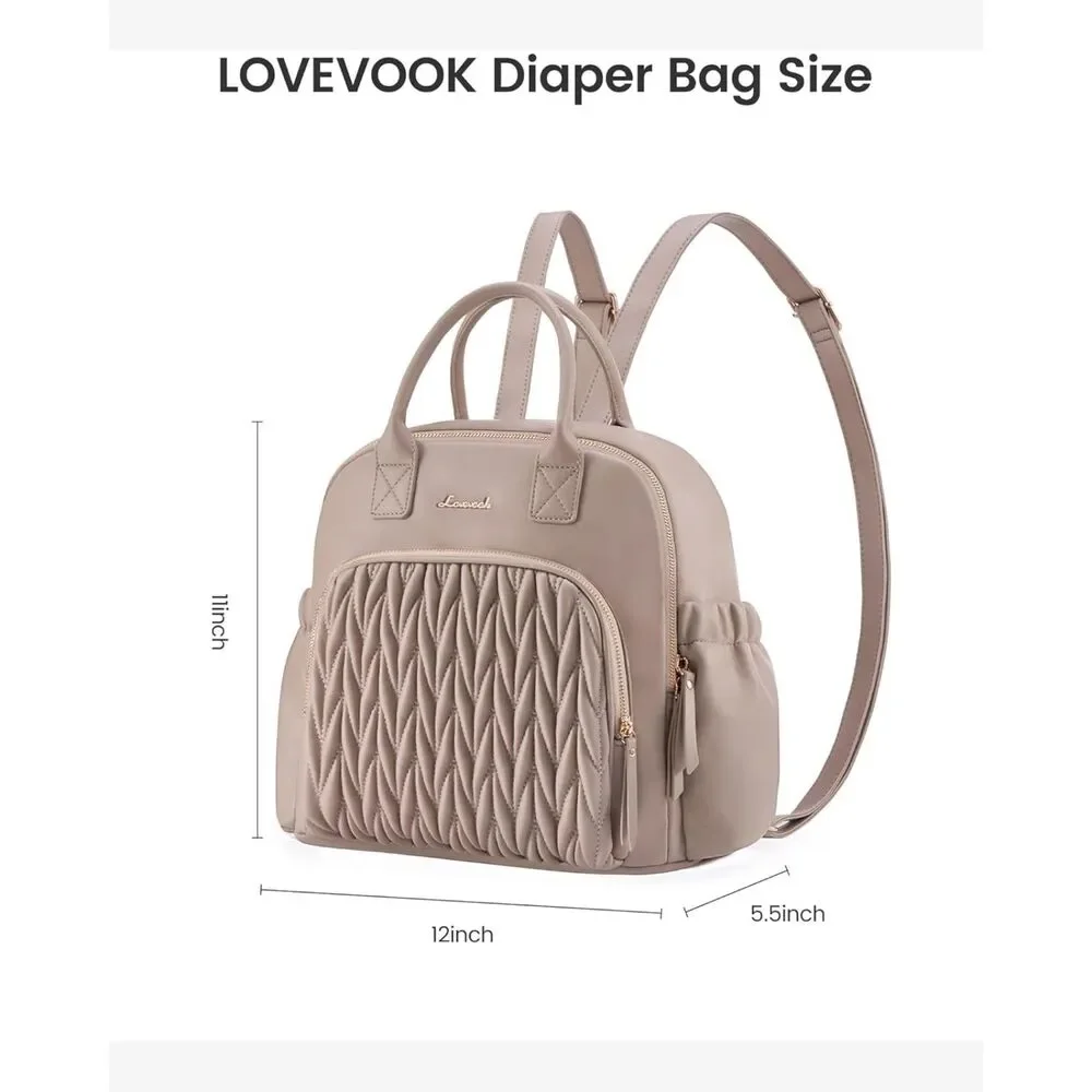 LOVEVOOK Small Fashionable 16L Diaper Bag Backpack for Mom & Dad